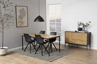 Bendt Eettafel 'Holger' Eiken en metaal, 160 x 80cm - thumbnail