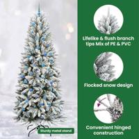 VidaXL Kunstkerstboom wit 240 cm pvc en plastic en staal en pe - thumbnail