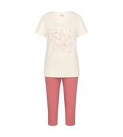 Shortama dames - Capri - PK X 02 - Katoenen capri zomer pyjama dames - 48 - Roze - 48 - thumbnail