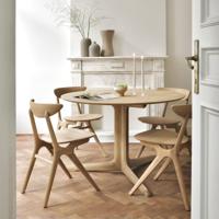 Ethnicraft Ronde Eettafel 'Corto' Geolied Eikenhout, 120cm - thumbnail