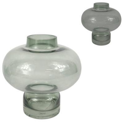 Vaas glas grijs 20,5 cm 2 assorti | 6 stuks
