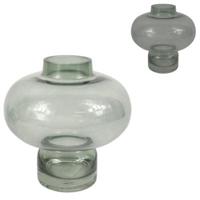 Vaas glas grijs 20,5 cm 2 assorti | 6 stuks - thumbnail