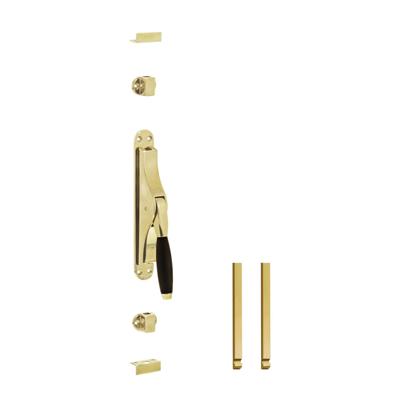 Set pomp-espagnolet Ton 400 inclusief stangenset 2x 1250mm messing gelakt/ebbenhout