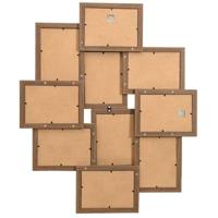 VidaXL Fotolijst voor 10x(13x18 cm) foto mdf lichtbruin - thumbnail