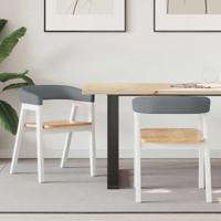 Eettafelstoelen 2 pcs Wit 54 x 57 x 73 cm Massief rubberhout - thumbnail