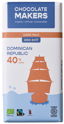 Chocolatemakers Reep tres hombres 40% melk zeezout fairtrade bio 80 Gram