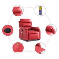 Sta-op-massagestoel elektrisch kunstleer rood - thumbnail