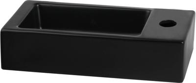 Saqu Trento fontein rechts 36x18cm mat zwart