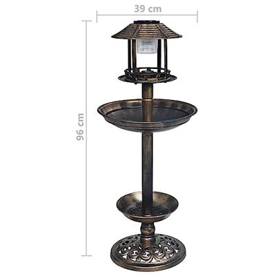 VidaXL Vogelbadje met solar led-verlichting kunststof