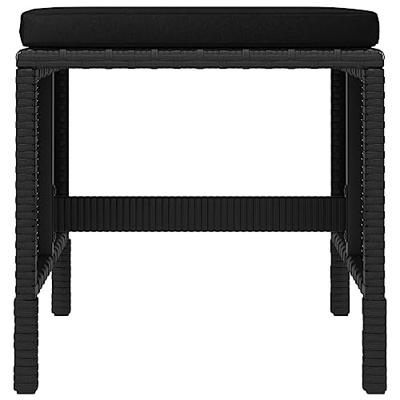 6-delige Tuinset met kussens poly rattan zwart