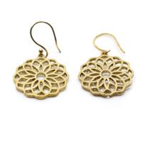 Oorbellen Mandala Messing Goudkleur (20 mm) - thumbnail