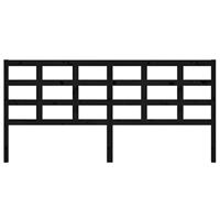 Hoofdbord 205,5x4x100 cm massief grenenhout zwart - thumbnail