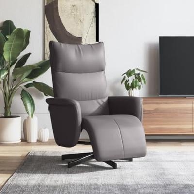 Fauteuil verstelbaar met voetensteun kunstleer grijs