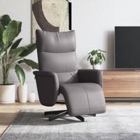 Fauteuil verstelbaar met voetensteun kunstleer grijs - thumbnail