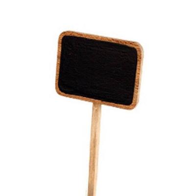 Houten prijssteker zwart krijtbord schrijfvlak 7x5cm 10 stuks