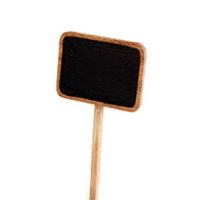Houten prijssteker zwart krijtbord schrijfvlak 7x5cm 10 stuks - thumbnail