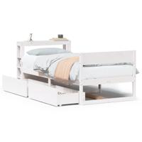 Bedframe zonder matras massief grenenhout wit 90x200 cm - thumbnail