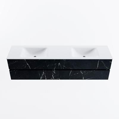 MONDIAZ VICA 190cm badmeubel onderkast Marquina 4 lades. Wastafel CLOUD dubbel 2 kraangaten, kleur Talc.