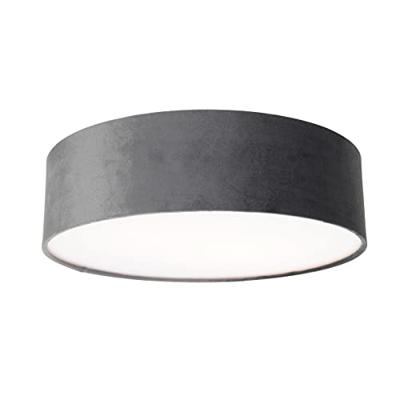 QAZQA Moderne plafondlamp grijs 40 cm met gouden binnenkant - Drum