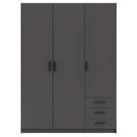 Kledingkast Sprint 3-deurs - antracietkleur - 200x147x50 cm - thumbnail