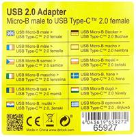 Delock USB 2.0 Adapter [1x Micro-USB 2.0 B stekker - 1x USB-C 3.1 bus] 65927 - thumbnail