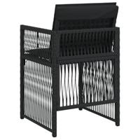 Tuinstoelen 4 st met kussens poly rattan zwart - thumbnail