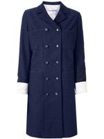 Chanel Pre-Owned slim-fit double-breasted coat - Blue - thumbnail