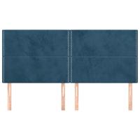 Hoofdborden 4 st 90x5x78/88 cm fluweel donkerblauw - thumbnail