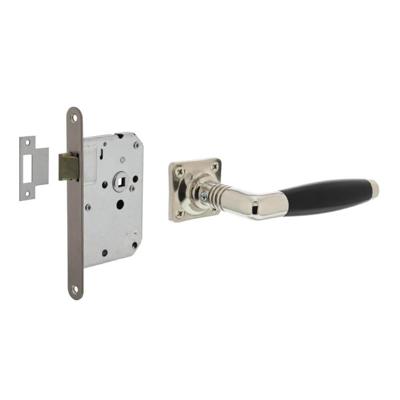 Intersteel Deurbeslag set Loopslot RVS met Deurkruk Ton Basic op rozet Nikkel