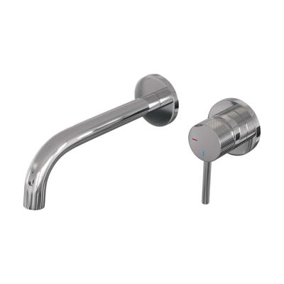 Chrome Carving inbouw wastafelmengkraan met gebogen uitloop en rozetten (model A1) in chroom Chrome Carving inbouw wastafelmengkraan met gebogen uitloop en rozetten (model A1) in chroom