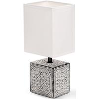 LED Tafellamp Keramiek - Vierkant. Mat Zwart/Wit. E14 Fitting - Aigi Astron - thumbnail