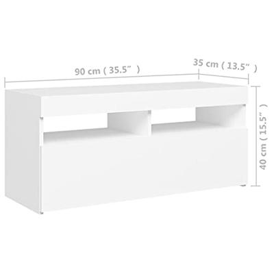 Tv-meubel met LED-verlichting 90x35x40 cm wit Tv-meubel met LED-verlichting 90x35x40 cm wit