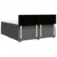 Boxspring met matras stof donkergrijs 200x200 cm - thumbnail