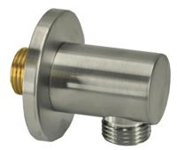 Wandaansluitbocht rond 1/2" geborsteld staal - thumbnail