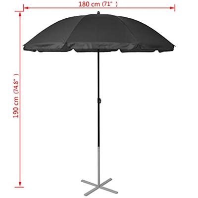 Ligbedden met parasol aluminium zwart Ligbedden met parasol aluminium zwart