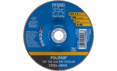 PFERD TOOLS 67644185 PFF 180 A 40 PSF STEELOX Lamellenschijf Diameter 180 mm Boordiameter 22.23 mm RVS, Staal 10 stuk(s)