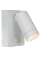 Lucide TAYLOR - Wandspot / Wandlamp Binnen/Buiten - 1xGU10 - IP54 - Bewegingssensor - Wit - thumbnail