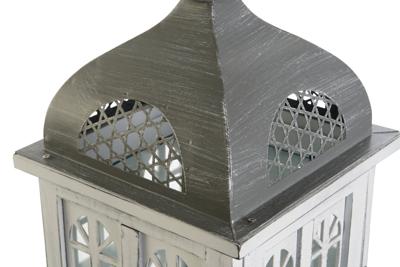 Lykta DKD Home Decor Verouderde afwerking Wit Grijs Hout Kristal 19 x 19 x 42 cm