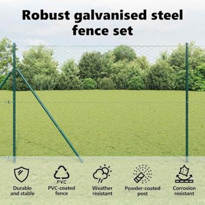 VidaXL Afrasteringspaal groen 25 x 1,6 m (50 mm gaas) staal en pvc