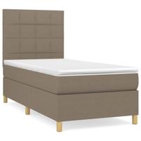 Boxspring met matras stof taupe 90x190 cm - thumbnail