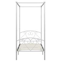 Hemelbedframe metaal wit 100x200 cm - thumbnail