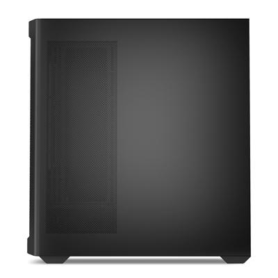 Sharkoon ak4 rgb strip midi tower behuizing (zwart | 2x usb-a | 1x usb-c | rgb)