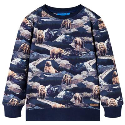 Kindertrui berenprint 128 marineblauw Kindertrui berenprint 128 marineblauw