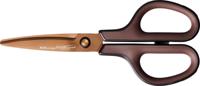 Plus FitCut Curve PREMIUM schaar, 17,5 cm, titanium bladen, bruin, op blister - thumbnail