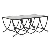 Mauro Ferretti Dark Zwart metalen salontafel met glazen blad - thumbnail