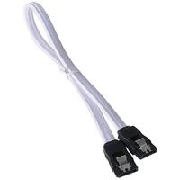 BitFenix SATA III kabel (30 cm, sleeved) wit/zwart - thumbnail
