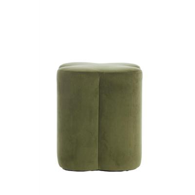 Light & Living Poef 'Nalani' Velvet, kleur Olijfgroen