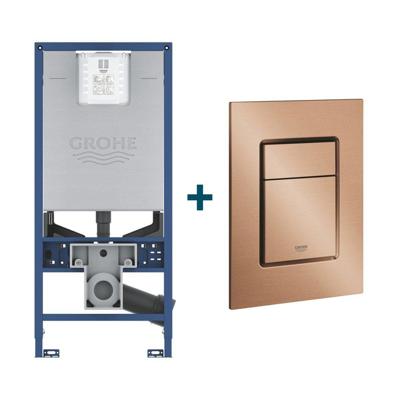 GROHE Rapid SLX inbouwreservoir met frame inclusief GROHE Skate cosmopolitan bedieningsplaat Geborsteld Warm Sunset sw242316/sw336186 GROHE Rapid SLX inbouwreservoir met frame inclusief GROHE Skate cosmopolitan bedieningsplaat Geborsteld Warm Sunset sw242316/sw336186