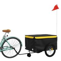 Fietstrailer 45 kg ijzer zwart en geel - thumbnail