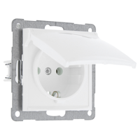 Q-Link S2 Contactdoos | 1-voudig | Met Klep | Randaarde | Polarwit - 66.082.44 - thumbnail